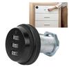 3?Digit Combination Cabinet Lock Zinc Alloy Password Locks Home Security Supplies for DrawersBlack