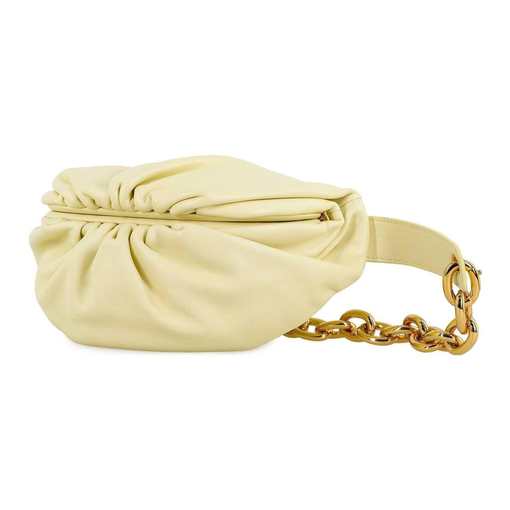 Bottega Veneta BV Chain Pouch Magnetic Frame Closure Leather Waist Bag Women waist bag Ice-Cream 651445-VCP41-7406
