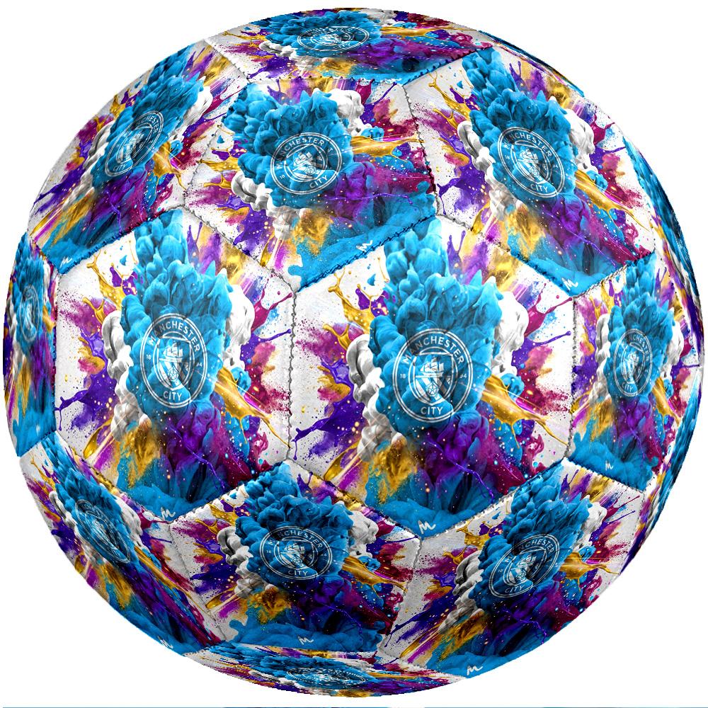 Manchester City Thema Fußballball Größe 5 Fußballball Weiche Haptik Professioneller Trainingsfußball für Outdoor-Sportarten