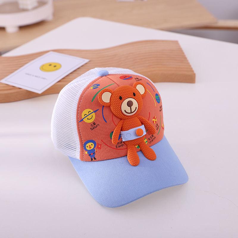 Childrens Cartoon Bear Baseball Cap With Wide Brim For Sun Protection Summer Wear