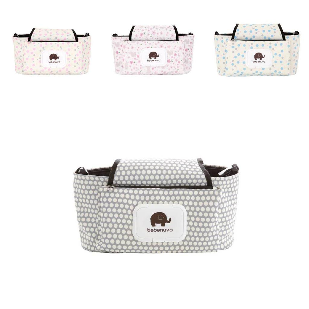 Entzückende Rosa Gepunktete Kinderwagen-Organizer-Tasche Für Baby-Utensilien Mit