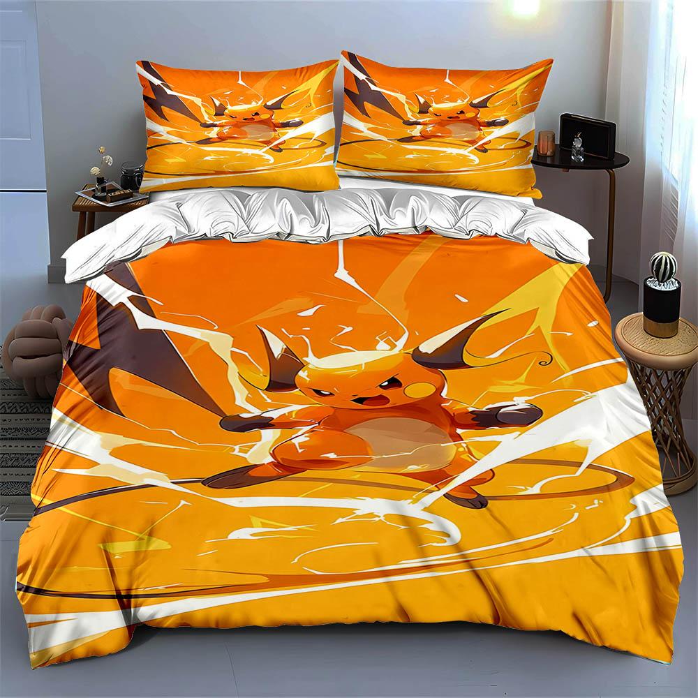 Orange Electric Character Bedding Duvet Cover Sets Duvet Covers Pillowcases Gifts (1 * Duvet Cover 2 * Pillowcases, Without Duvet Insert)