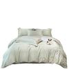 Hepburn Series: Luxurious Floral Embroidery Cotton Bed Sheet Set - Skin-Friendly, Fitted Style, Four-Piece