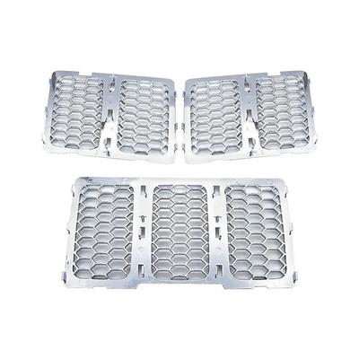 Car Front Grille Insert Grill Cover Trim 3PCS ABS Front Insert Honeycomb Grille Grill Mesh For Jeep Grand Cherokee 2014-2016