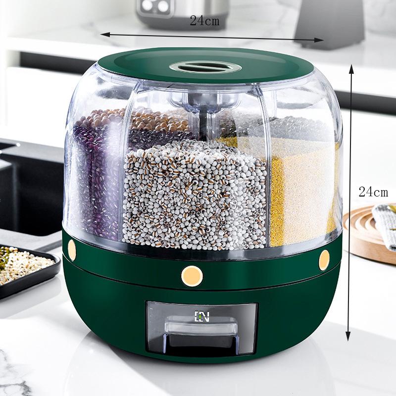 

Влаго- и насекомозащищенный вращающийся контейнер для хранения риса с разделителями