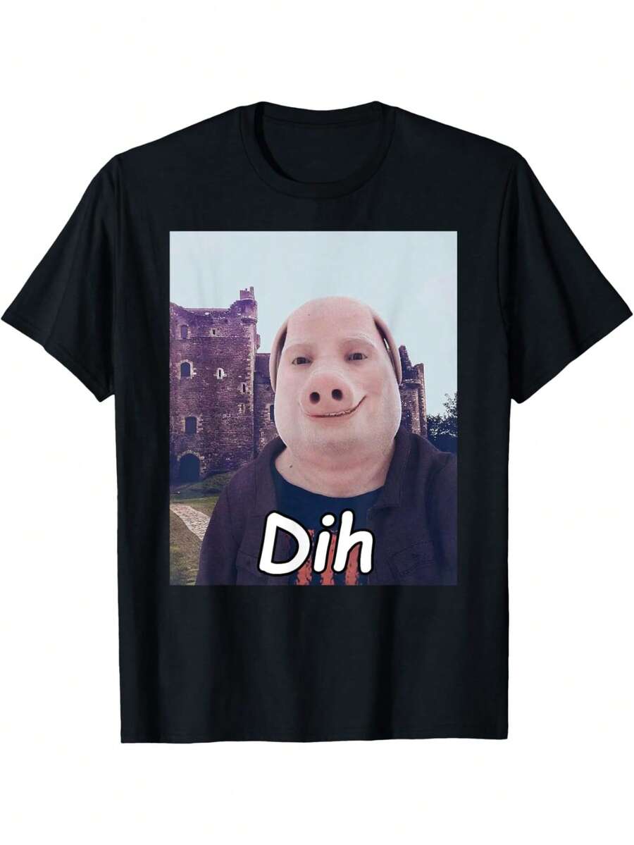 Funny Brainrot Gen Z Humor Cat Meme Dihh Cat Meme Gen Alpha Unisex T-Shirt S