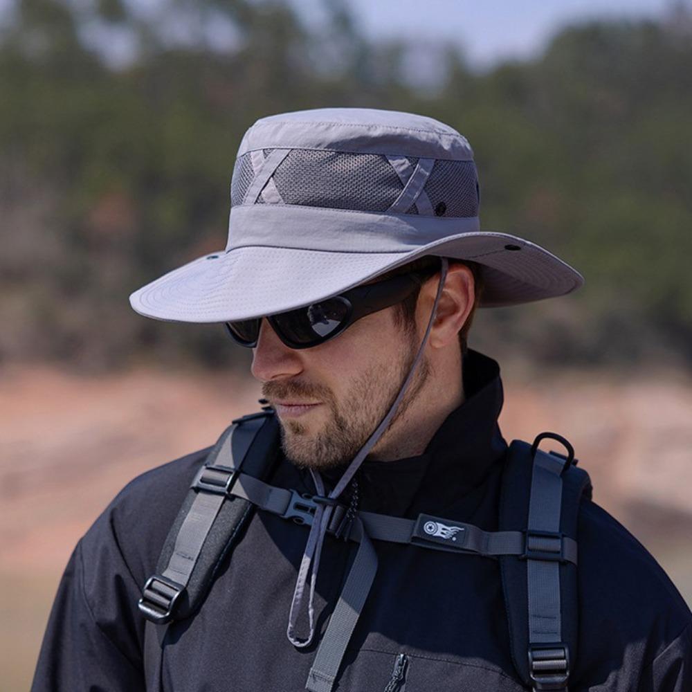Nylon Folding Bucket Hat Quick-dry Portable Hiking Cap Creative Mesh Fisherman's Hat Man Woman