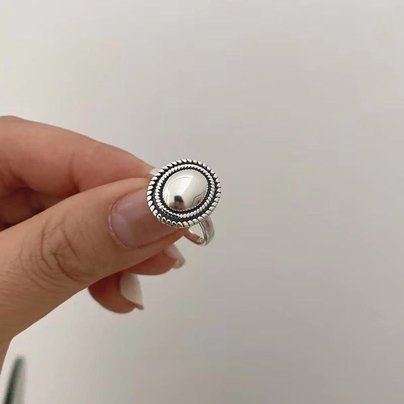 Prsteny ze sterlingového stříbra 925 Doplňky pro páry INS Móda Vintage Twist Design Kulatý Tvar Geometrické Thajské stříbrné šperky