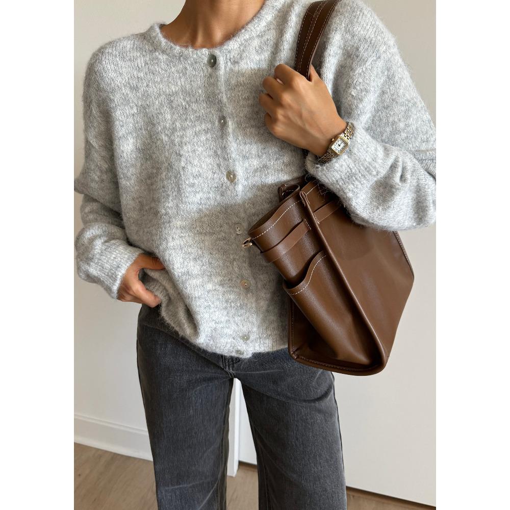 Hirsionsan Κομψό Πουλόβερ Μακρυμάνικο Γυναικείο 2025 Νέο Μάλλινο Μονόκουμπο Γυναικείο Καθημερινή Ζακέτα Μαλακό Ελαστικό Πλεκτό Εξωτερικό Ρούχο