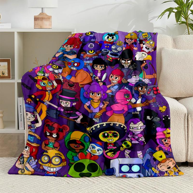 1PC Game Brawl Adventure Heroes Flannel Blanket Gift, Suitable for Both Men And Women, Soft Ideal for Beds And Sofa, Birthday Or Christmas Gift