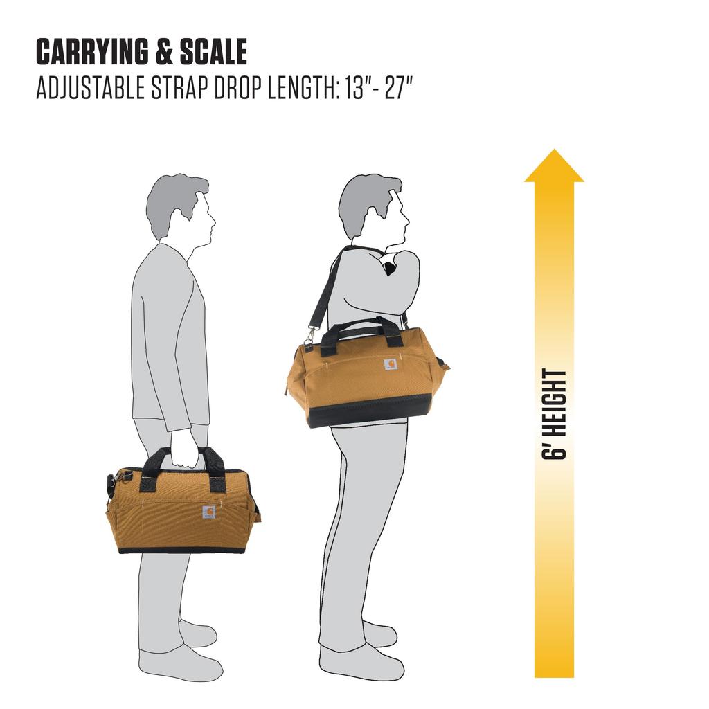 Carhartt Tool 17 Carhartt B0000516 On-Site Bag, Durable, Waterproof, Midweight, 16-inch, Pockets, Brown,