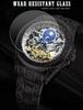 FORSINING Men's Retro Watch, Engraved Automatic Mechanical Tattoo Tourbillon Moon Phase Independent Seconds Hand Skeleton Automatic Large Dial Watch,