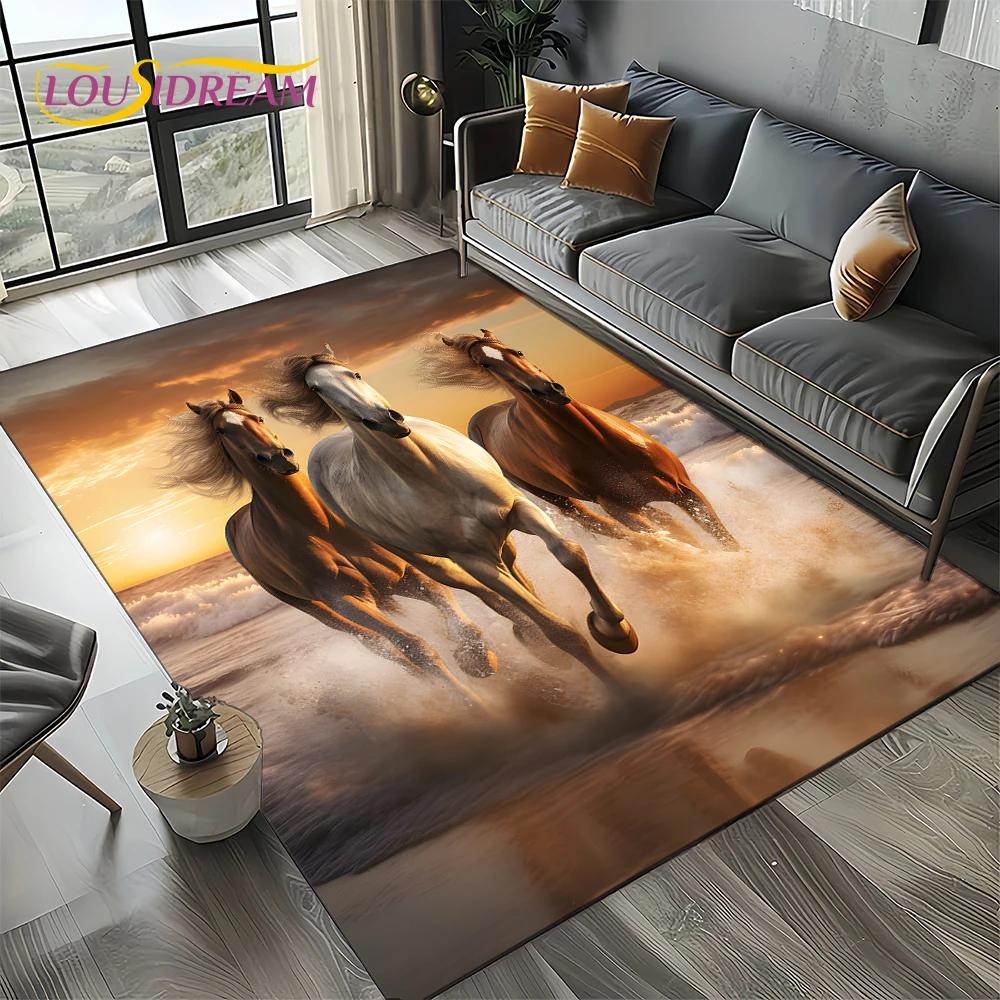 Horse Animal Carpet Rug for Living Room Bedroom Home Sofa Decoration,Kid Rug Floor Mat