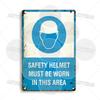 Workplace Warning Metal Sign PPE Plaque Restricted Area Safety Notice Workers Overhead Workplace Rules Construction Site Poster