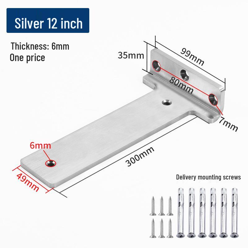 Invisible Heavy-Duty Wall Mount Shelf Bracket - Triangle Support (150/200/250mm)