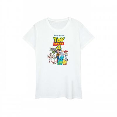 Camiseta de Algodão Gola Redonda Toy Story 4 para Mulheres
