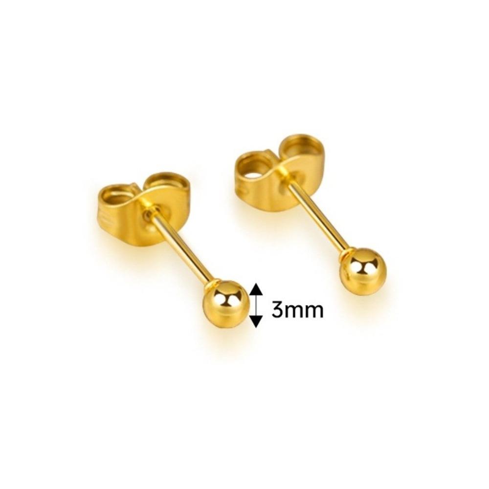 Mode Runda Örhängen Liten Storlek Guldörhängen Stålben Spik för Män Kvinnor