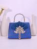 Fan-shaped pleated dress banquet portable dinner bag foreign style simple design shoulder messenger bag