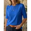 Women Comfort Versatile T-Shirt, Casual Round Neck Shoulder Short Sleeve Top for Inner & Outer Wear