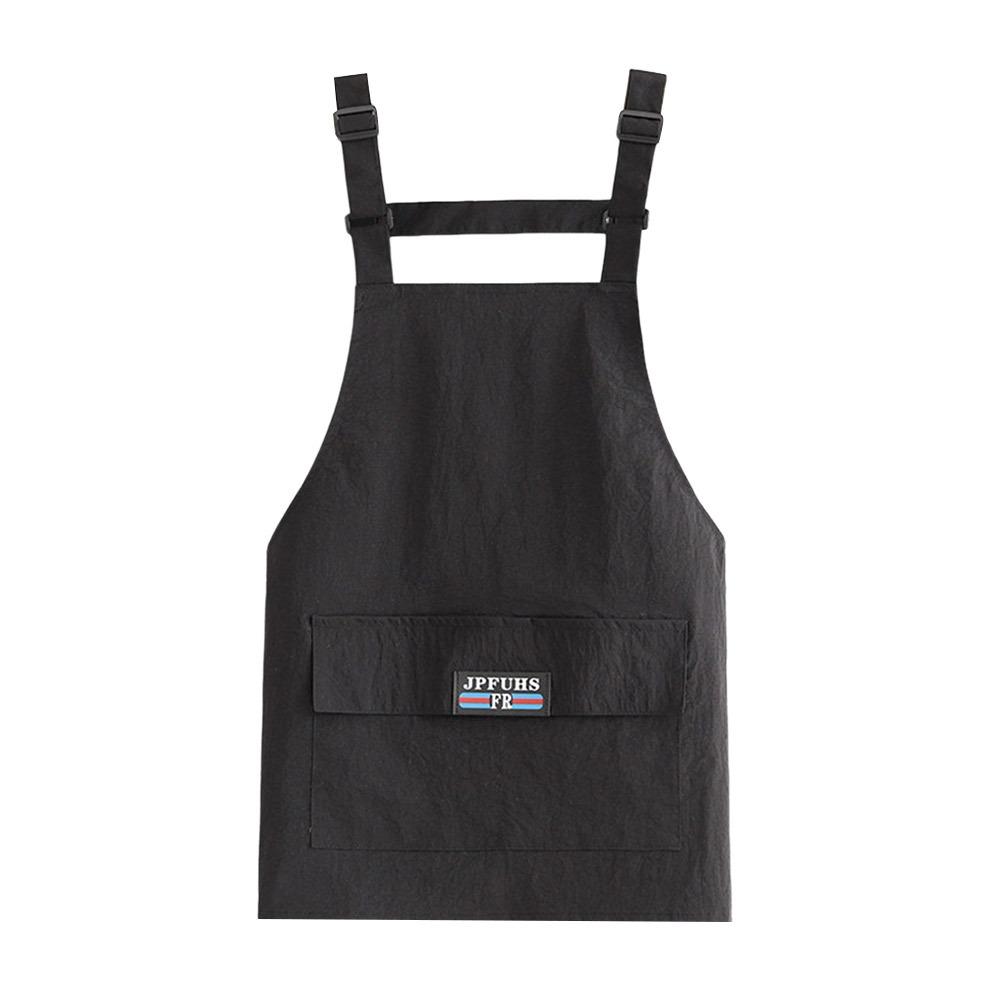 

Sleeveless Chef Apron Waterproof Cooking Baking Bibs Cooking Smock for Barber Coffee Shop Catering Black-S