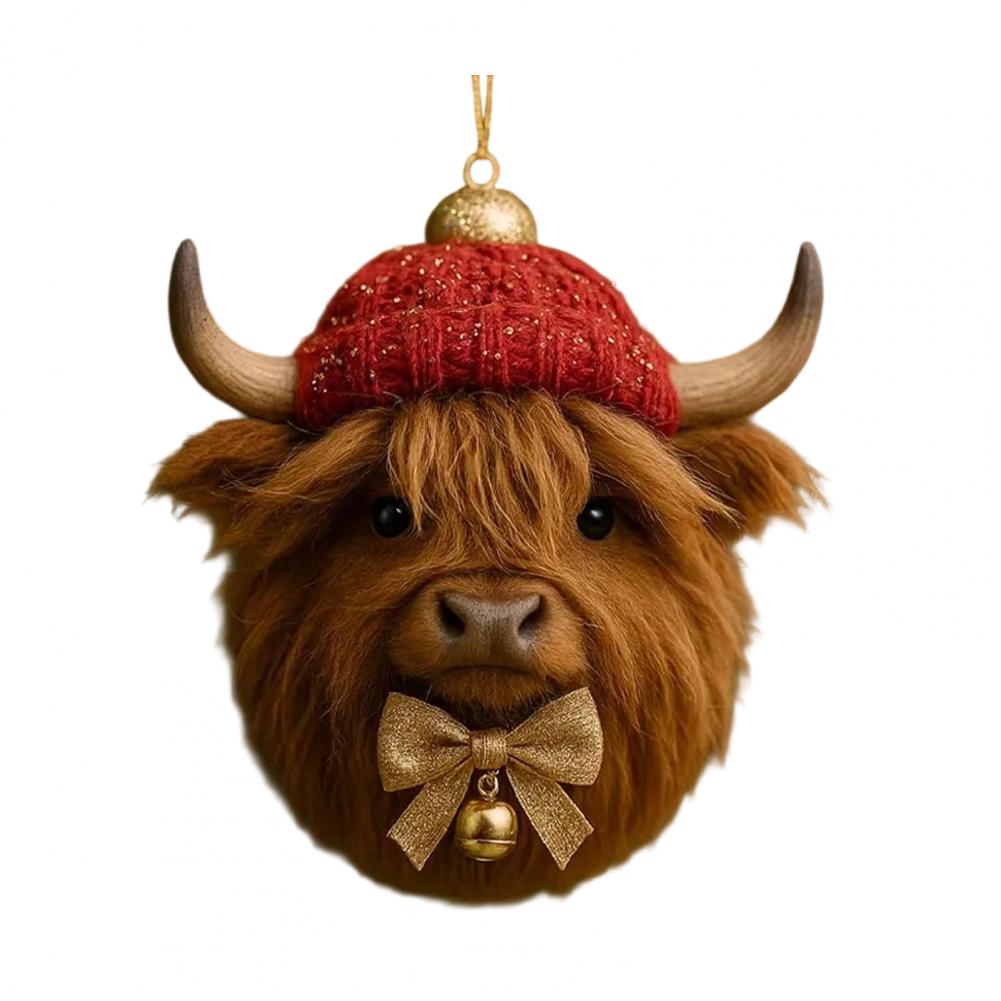 Cat Pattern Decoration Cat Hanging Decoration Winter Acrylic Cat Ornament Knitted Hat Pendant Christmas Tree Hanging for Kitten