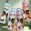 1PC Two Puppy Dog Portrait Print 750ml Color Plastic Sports Water Bottle Leakproof Flip Straw Lid Suitable for Sports Office Home Use