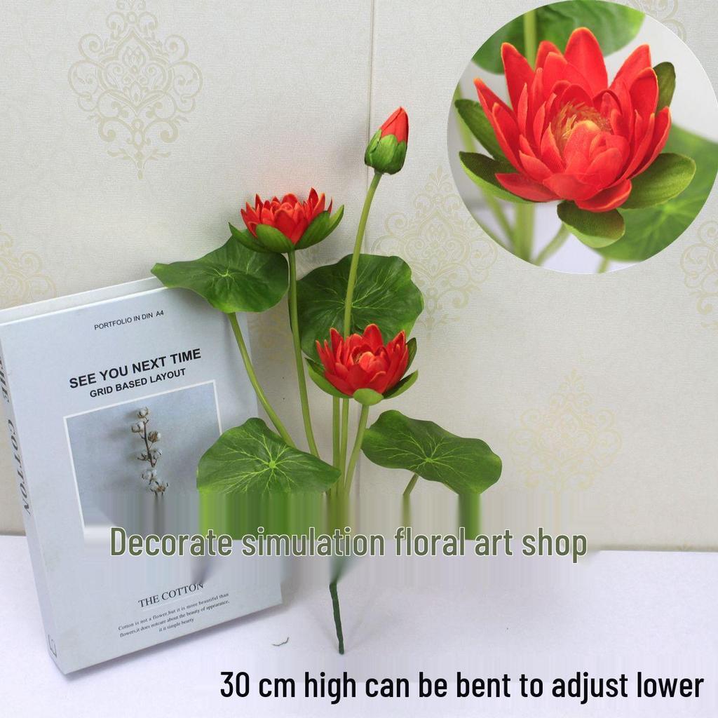 Artificial Silk Lotus Flower Ornament for Buddha Altar - Decorative Bonsai Guanyin Flower