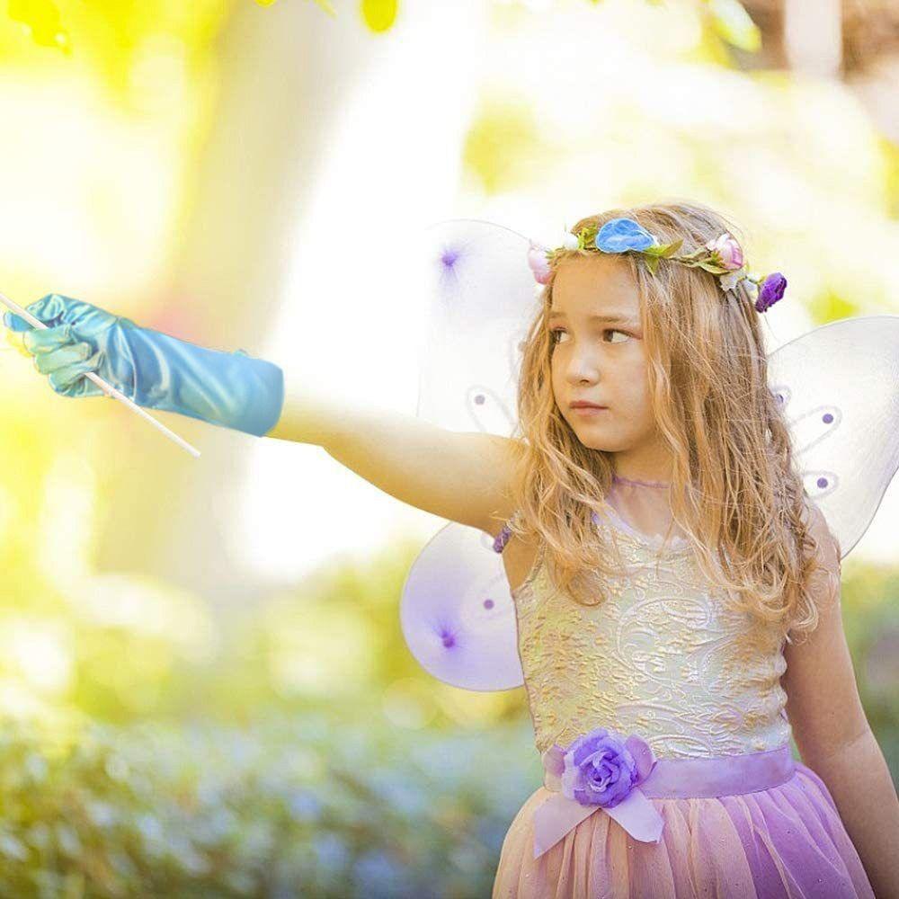 Jednobarevné dětské rukavice Saténové taneční palčáky Nová módní společenská šaty pro vystoupení Dívky