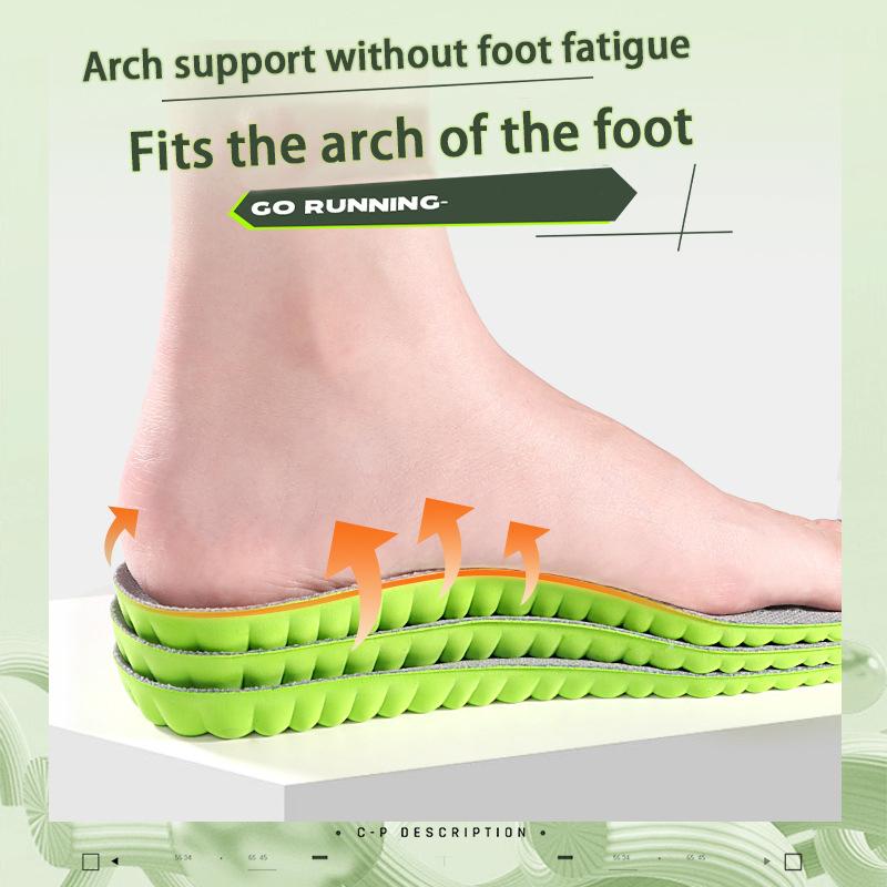 1 Pair Breathable Shock-absorbing Insoles Men's Outdoor Sport Insoles Soft Elastic Sole Comfortable Arch Support Insoles