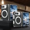 For iPhone Duo Ultra Fold Case Luxury Leather Matte Magnetic Rotating Bracket Shockproof Protection Hard Back Cover Accessories