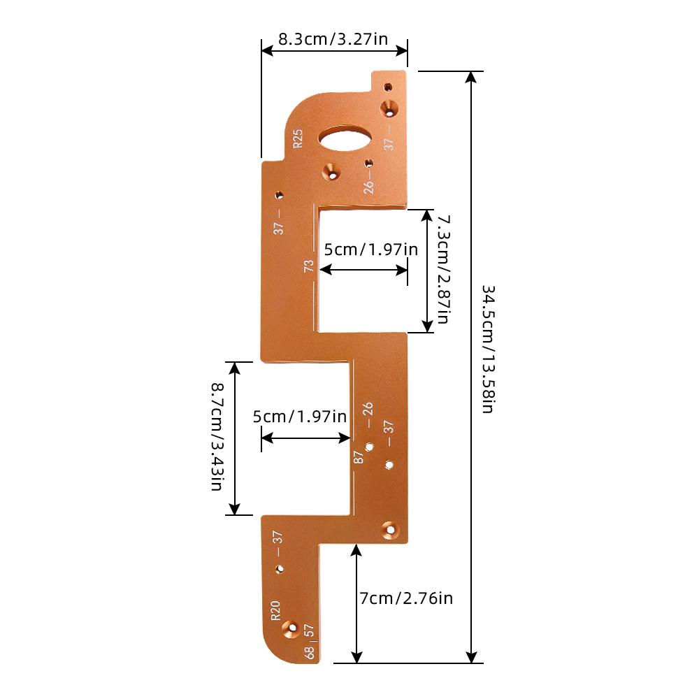 R25 R20 Woodworking Multi-arc slotting mold Arc Grooving Auxiliary Tool Handle-free slotting mold Cabinet Slotting Mold