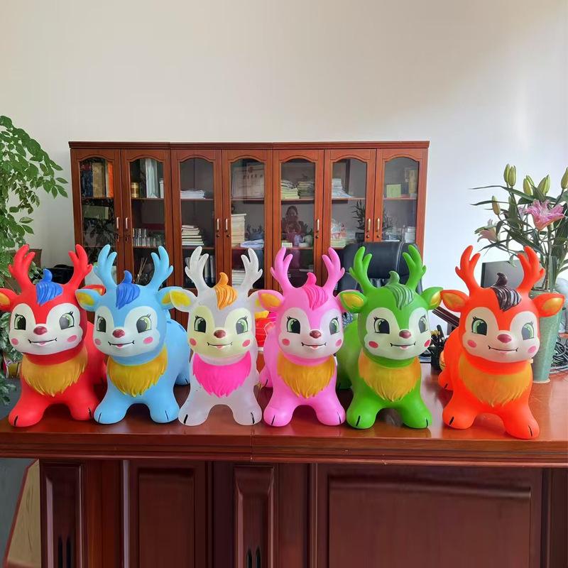 Inflatable Jumping Deer Ride On Toy Kids Jumping Horse Thickened PVC Design for Safe Children Indoor Outdoor Play
