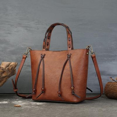 Vintage Genuine Leather High-quality Women's Bag Woven Handbag Commuting Shoulder Crossbody Bags