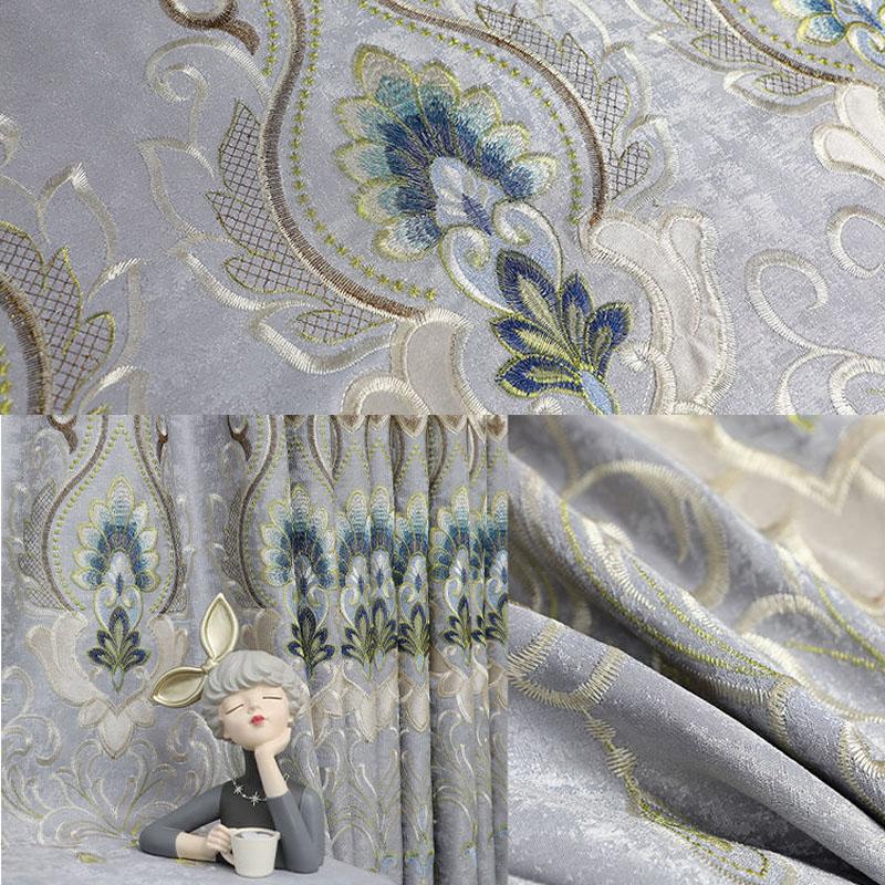 Blackout Curtains Thickened Chenille Living Room Bedroom Insulation Home Curtains Nordic Modern Style Curtains Rod