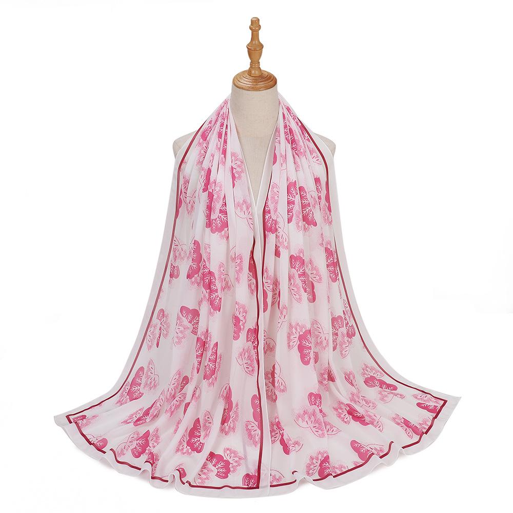 New Designs Printed Hijab Chiffon Scarfs For Women Scarves Muslim Fashion Turbans Malaysian Muslim Hijabs Wraps Ramadan Turban