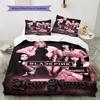 Name Custom Black&pink Pattern Bedding Set Quilt Cover Pillowcase Home Decor Gift (1 * duvet cover + 2 * pillowcase, without core)