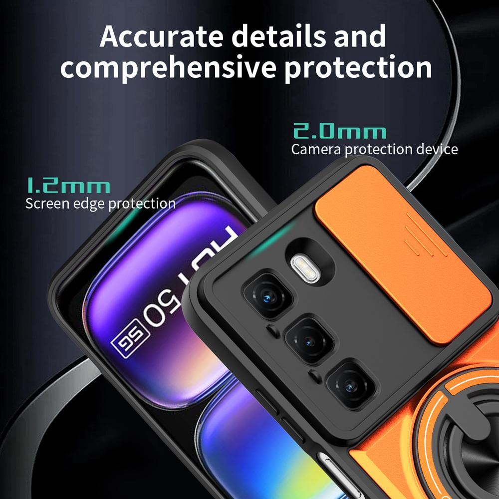 KEYSION Magnetic Phone Case for Infinix Hot 50 Pro+ 4G Hot 50 5G Slide Camera Protection Upright Kickstand Shockproof Back Cover