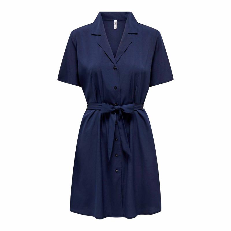 Рубашка с коротким рукавом, платье, пояс, пуговицы, воротник рубашки ...