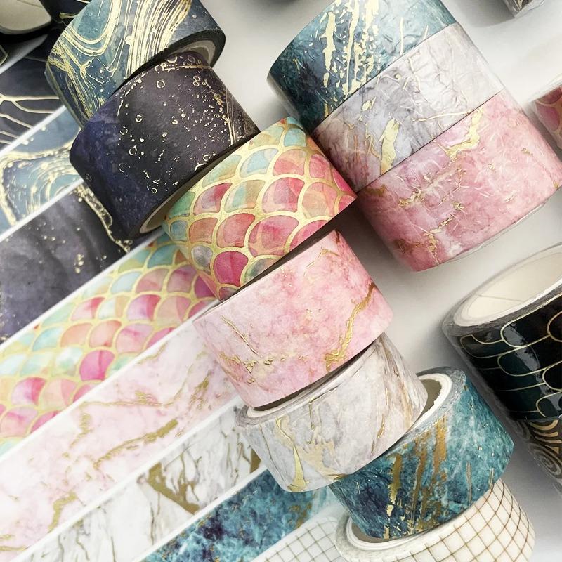 3 Rolls Per Box Gold Foil with Floral Pattern DIY Diary Decoration Hand Account Collage Gift Decoration Handmade Decorative Tape