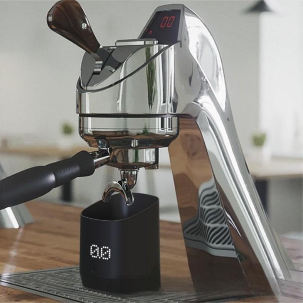 1 Stück tragbare Kaffee-Dosierbecherwaage 500g Kapazität 0,1g Genauigkeit Wiederaufladbar 8*8*10cm Kaffeemaschinen-Zubehör Kaffee-Waage