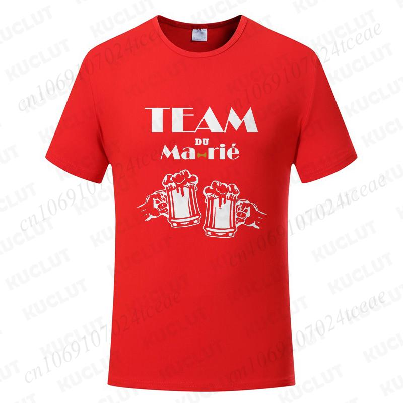 French Beer Graphic Wedding Tops Evg Team Future Groom Man Short Sleeve Tees Boyfriend Single Farewell Bachelor Party Tshirt