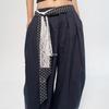 Retro Damstil Prickig Sidenscarf Bälte med Spets Midjekorsett - Perfekt till Jeans eller Kjola