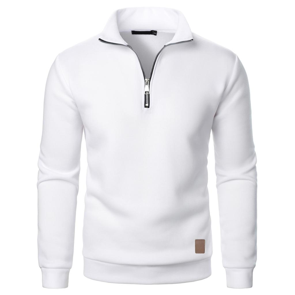 Men's Zipper Pullover Turtlenecks Warm Sweaters Solid Color Long Sleeved Fashion Male Casual Daily Sweatshirt Top