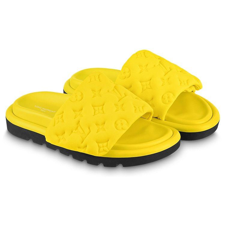 LOUIS VUITTON Slide Slippers Women's Yellow 1AB1MX