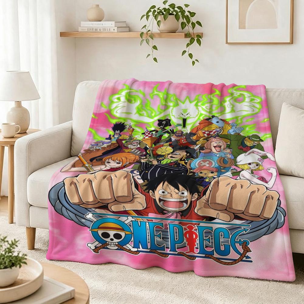 Luffy'S Straw Hat Pirates Pattern Flannel Blanket Soft Comfortable Throw Blanket For Camping Travel Home Decor Christmas Gift