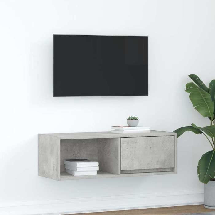 VidaXL TV Stand Concrete Grey 80x31x25.5 Cm Engineered Wood, TV Bench, Hi-fi Cabinet, Entertainment Center, TV Sideboard, 861460
