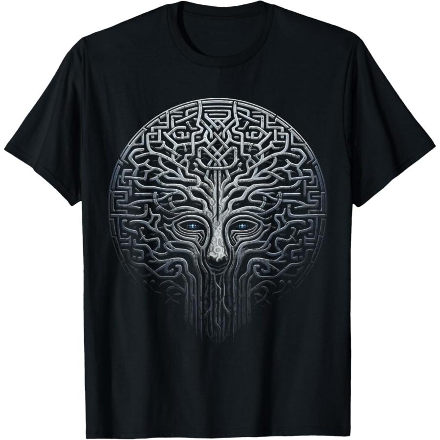 Men Mandala Art Sculpture Graphic Motif T-Shirt XXXXXL чёрный