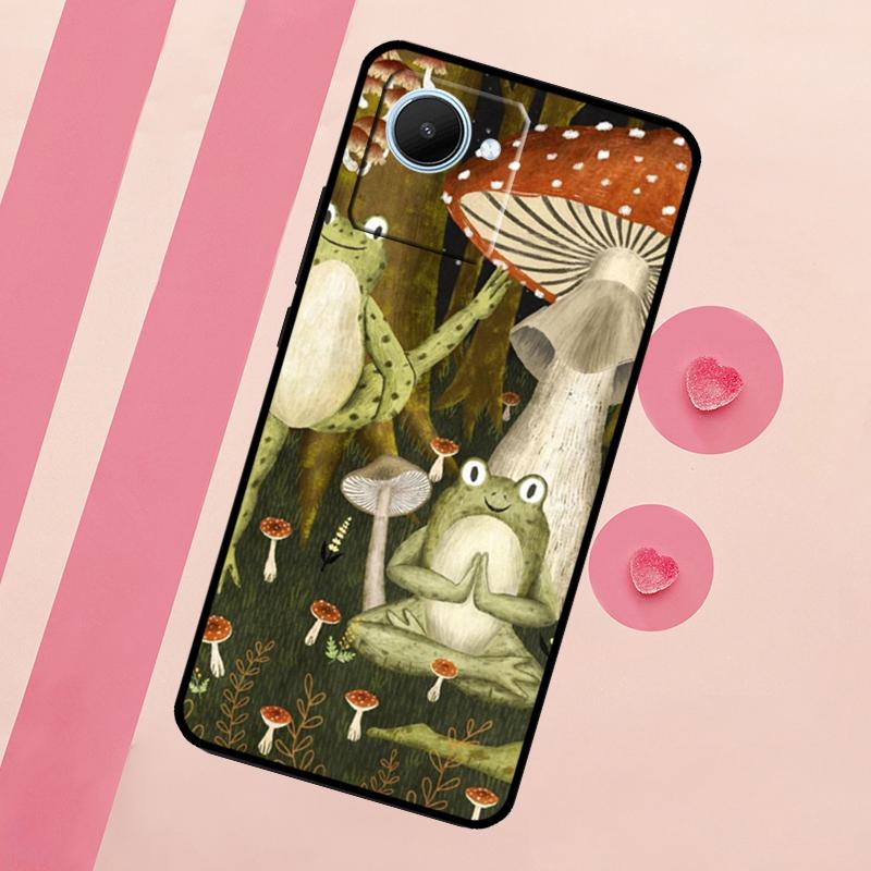 Vintage Retro Frog Mushrooms For Realme 15 10 11 12 13 14 Pro Plus C65 C67 C75 C63 C61 C55 C51 C53 C35 GT6 GT7 Pro Case