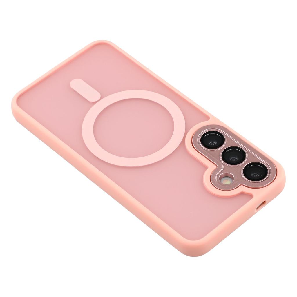 For Samsung Galaxy S25+ Magnetic Case PC + TPU Matte Phone Cover with Glass Lens Film