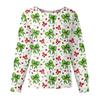 Women's Casual Fashion Long Sleeve Standing Collar Single Breasted Christmas Print Workwear Jacket Tops